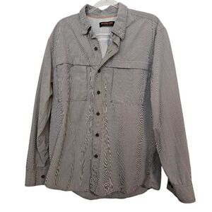 Ridgecut Toughwear‎ Mens Large Grey Micro Check Long Sleeve Button Down Shirt